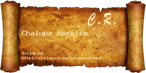 Chalupa Rozália névjegykártya